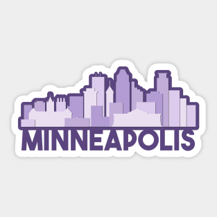 Purple Minneapolis Skyline Sticker